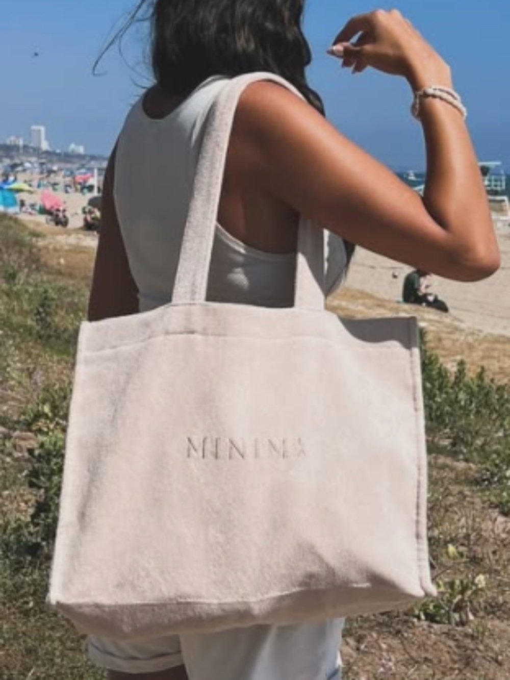 MinimLA Terry Cloth Beach Bag Beige